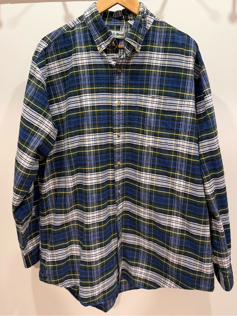 VINTAGE Y2K LL BEAN Plaid Flannel Button Up Shirt, XL Tall